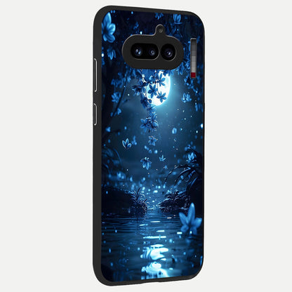  Moonlight Petal Dream back cover For Nothing Phone 4A slim fit glass case with vibrant aesthetic design