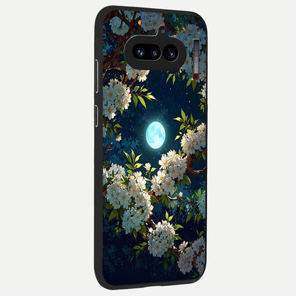  Moonlit Blossom Dream back cover For Nothing Phone 4A slim fit glass case with vibrant aesthetic design