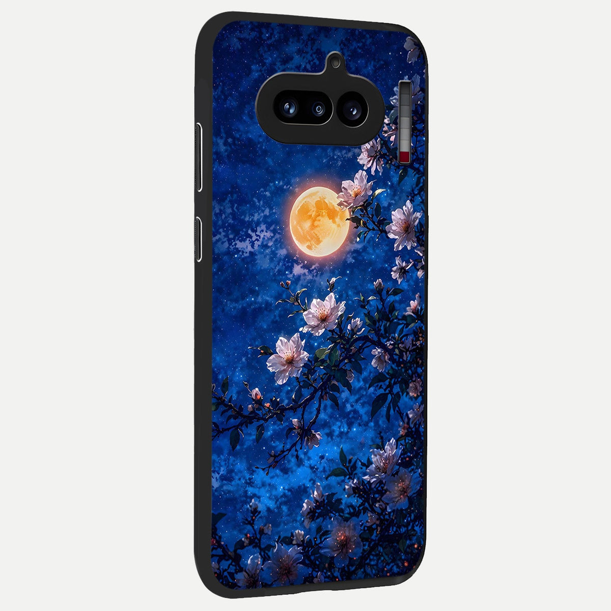  Moonlit Blossoms Night back cover For Nothing Phone 4A slim fit glass case with vibrant aesthetic design
