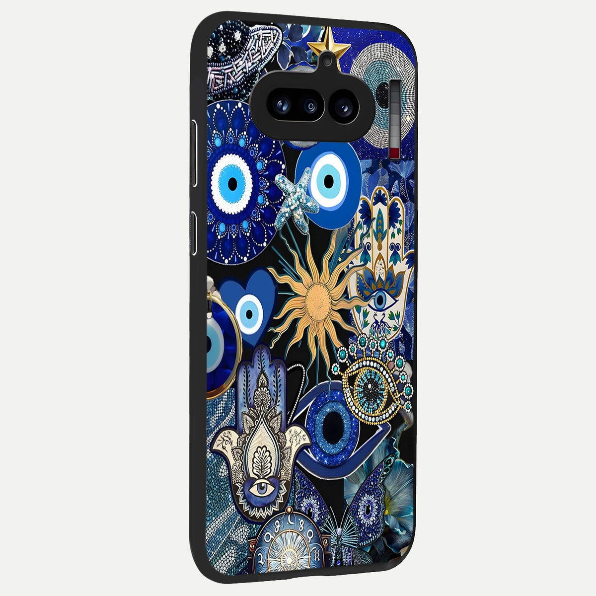 Mystic Blue Evil Eye back cover For Nothing Phone 4A slim fit glass case with vibrant aesthetic design