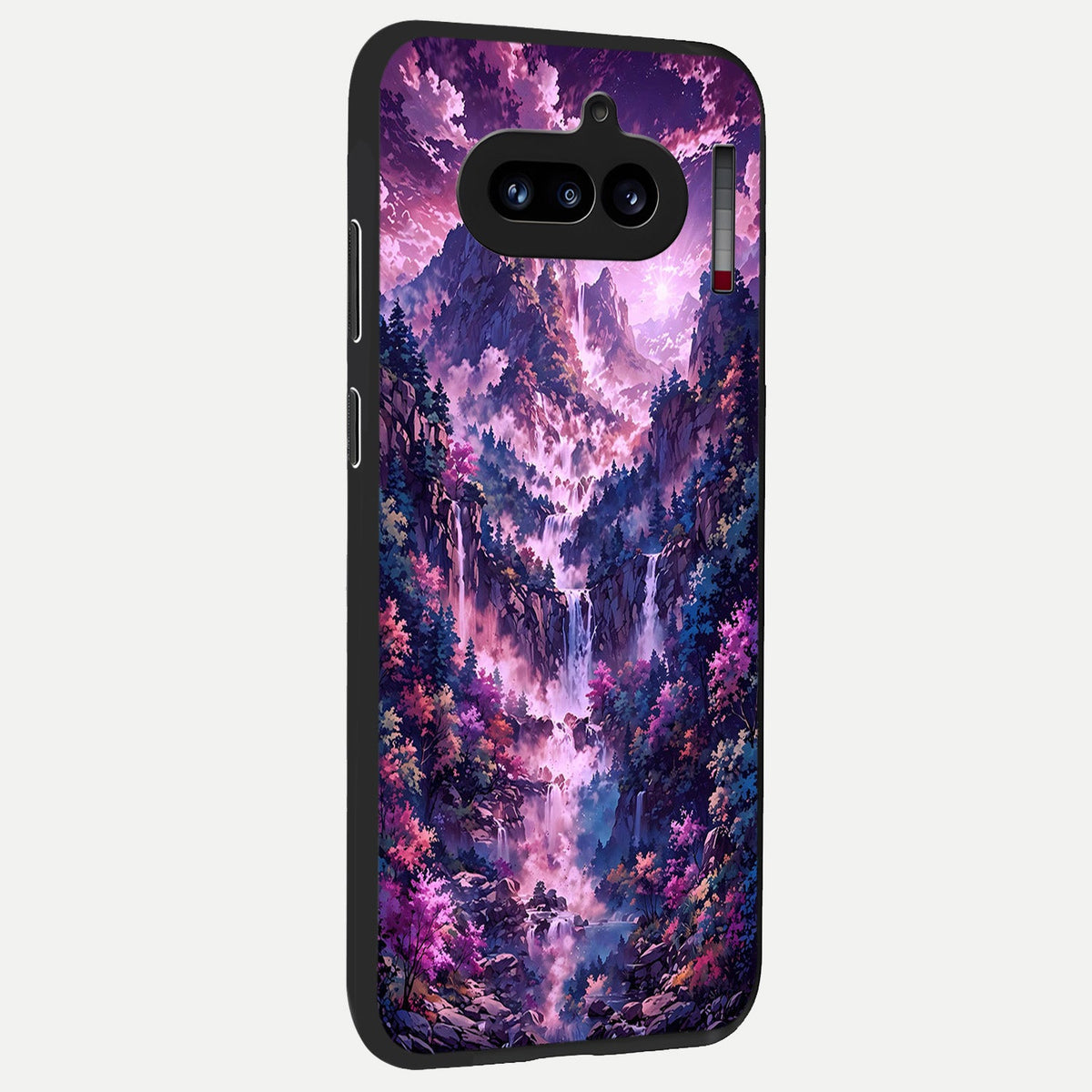  Mystic Cascade Peaks back cover For Nothing Phone 4A slim fit glass case with vibrant aesthetic design