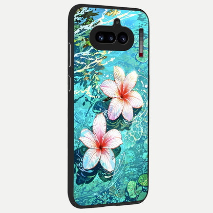  Pink Daisy Bliss back cover For Nothing Phone 4A slim fit glass case with vibrant aesthetic design