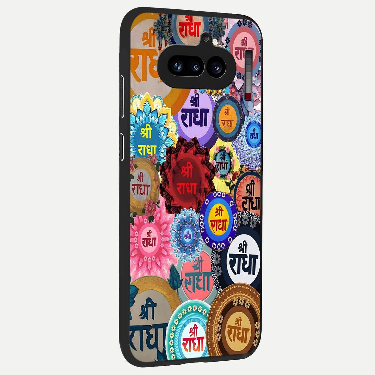  Radha Divine Bloom back cover For Nothing Phone 4A slim fit glass case with vibrant aesthetic design