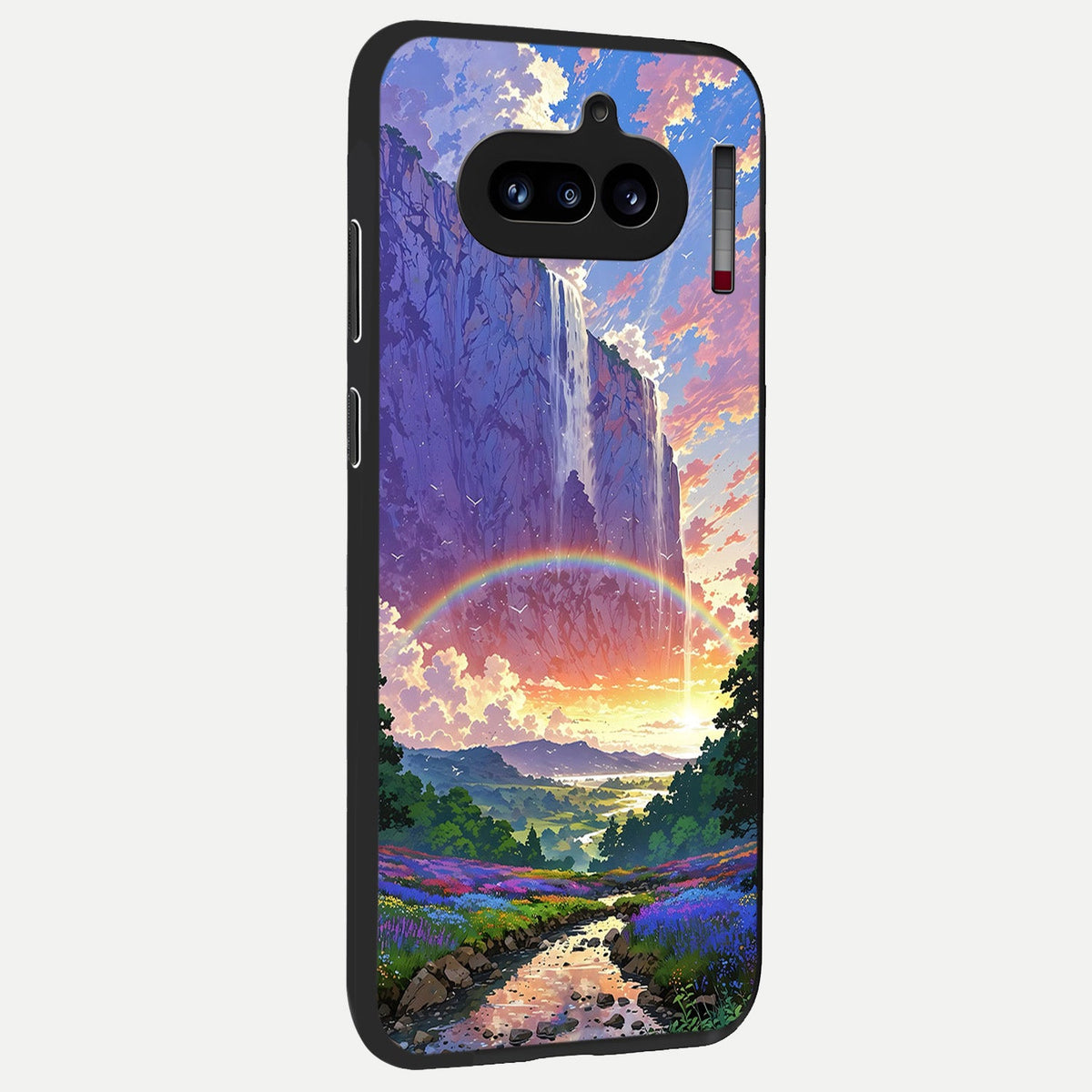  Rainbow Valley Dream back cover For Nothing Phone 4A slim fit glass case with vibrant aesthetic design