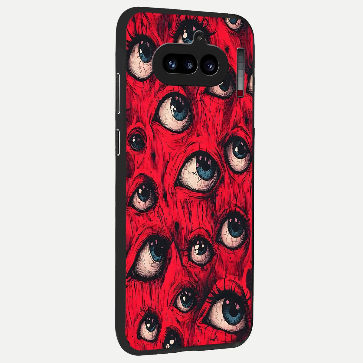  Red Cherries Pattern back cover For Nothing Phone 4A slim fit glass case with vibrant aesthetic design