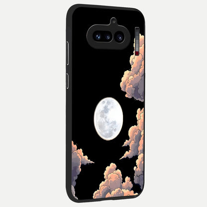  Shade Cloud Moon back cover For Nothing Phone 4A slim fit glass case with vibrant aesthetic design