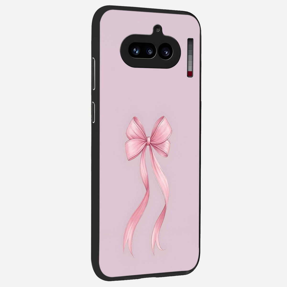  Soft Blush Bow back cover For Nothing Phone 4A slim fit glass case with vibrant aesthetic design