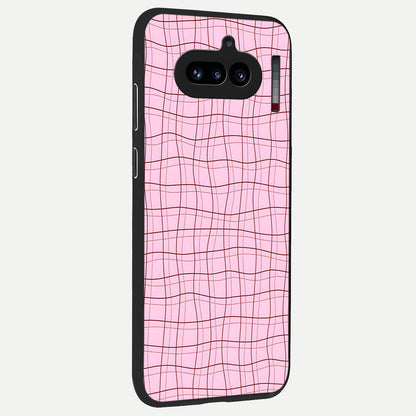  Soft Grid Bliss back cover For Nothing Phone 4A slim fit glass case with vibrant aesthetic design
