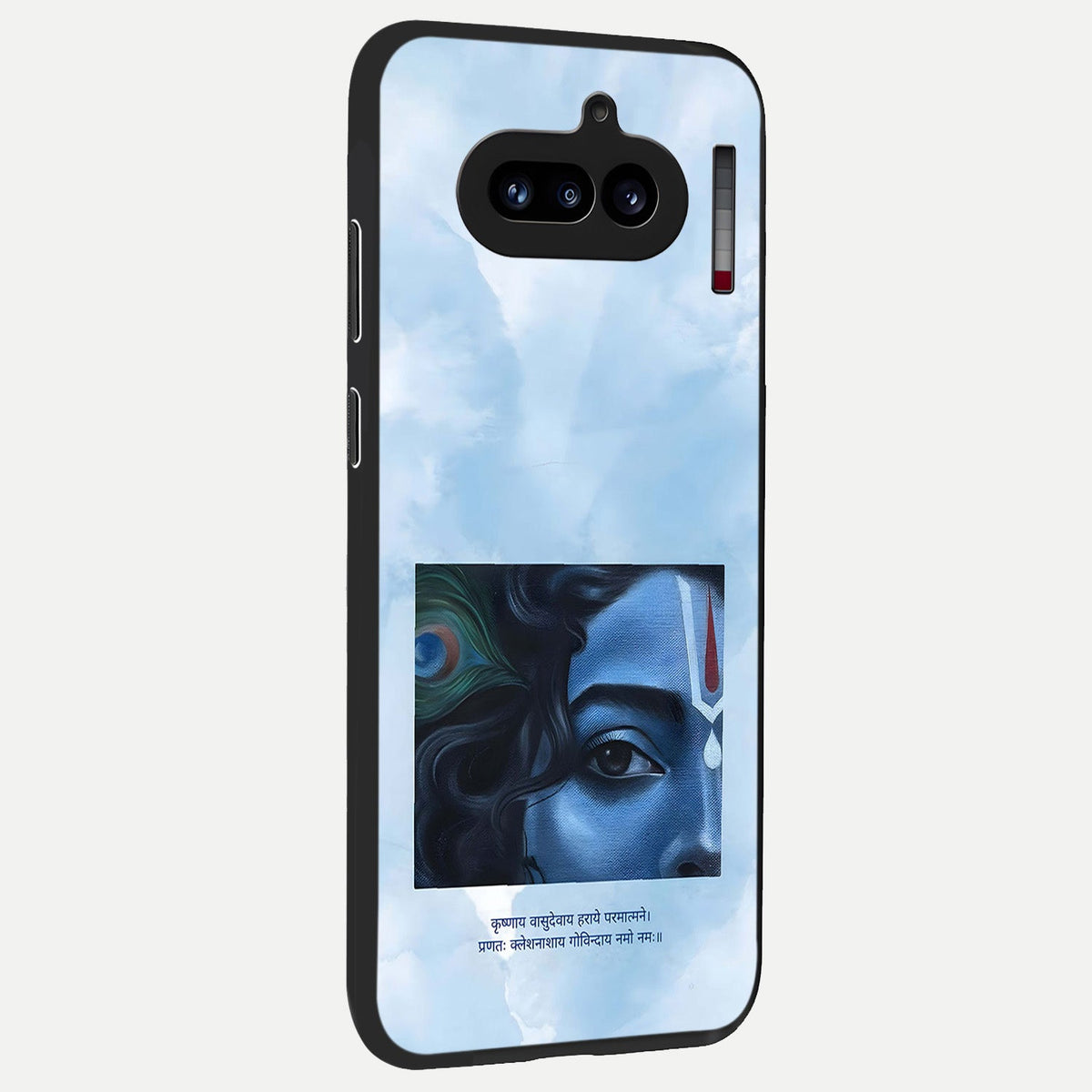  Spiritual Krishna back cover For Nothing Phone 4A slim fit glass case with vibrant aesthetic design