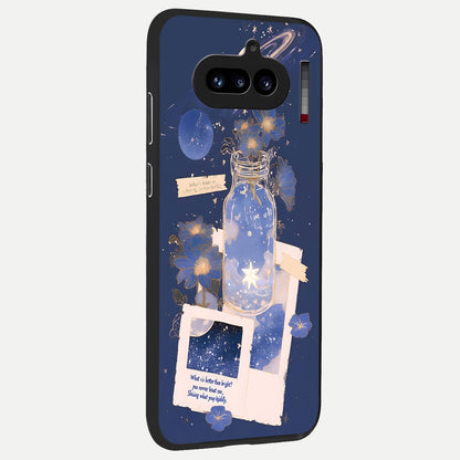  Starlit Cosmic Jar back cover For Nothing Phone 4A slim fit glass case with vibrant aesthetic design
