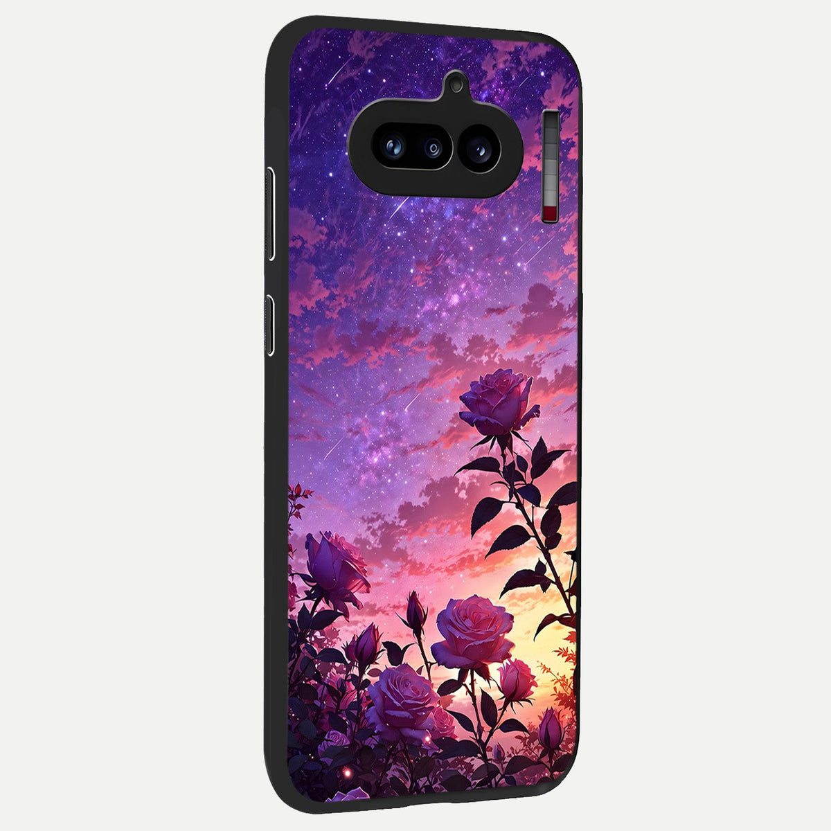  Starlit Rose Twilight back cover For Nothing Phone 4A slim fit glass case with vibrant aesthetic design