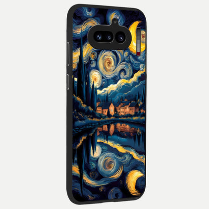  Starry Sky Serenity back cover For Nothing Phone 4A slim fit glass case with vibrant aesthetic design