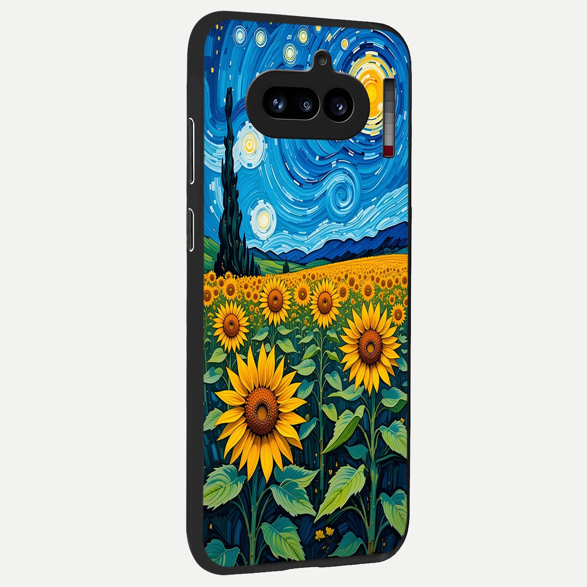  Starry Sunflower Dreams back cover For Nothing Phone 4A slim fit glass case with vibrant aesthetic design