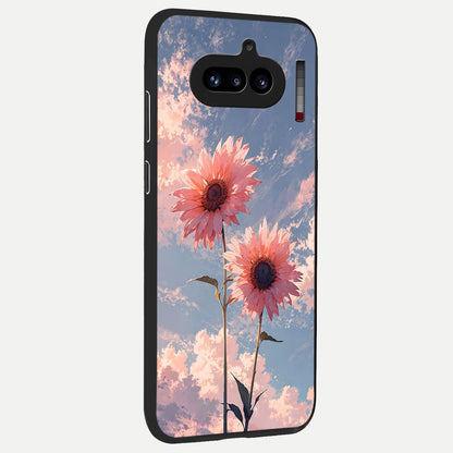  Sun Moon Balance back cover For Nothing Phone 4A slim fit glass case with vibrant aesthetic design