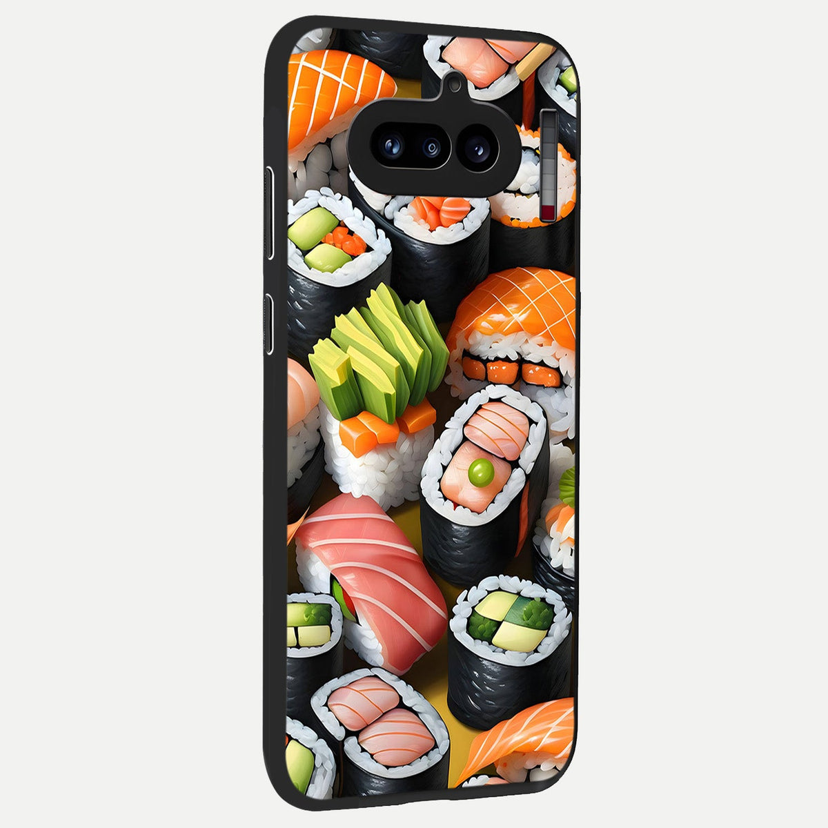  Sushi Food Pattern back cover For Nothing Phone 4A slim fit glass case with vibrant aesthetic design