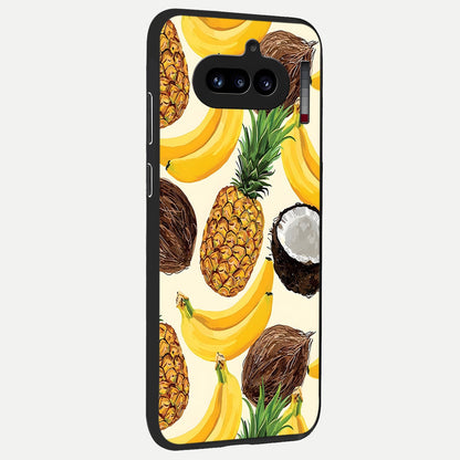  Tropical Fruit Mood back cover For Nothing Phone 4A slim fit glass case with vibrant aesthetic design