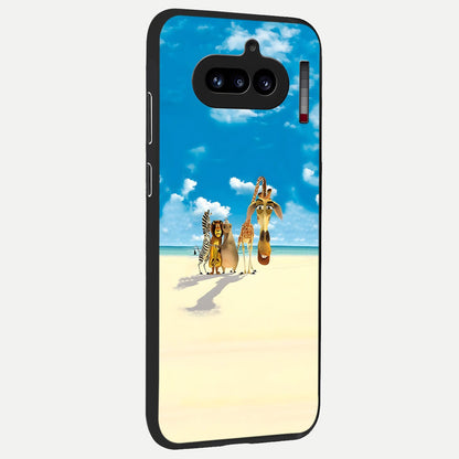  Tropical Fun Squad back cover For Nothing Phone 4A slim fit glass case with vibrant aesthetic design