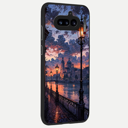  Twilight River Lights back cover For Nothing Phone 4A slim fit glass case with vibrant aesthetic design