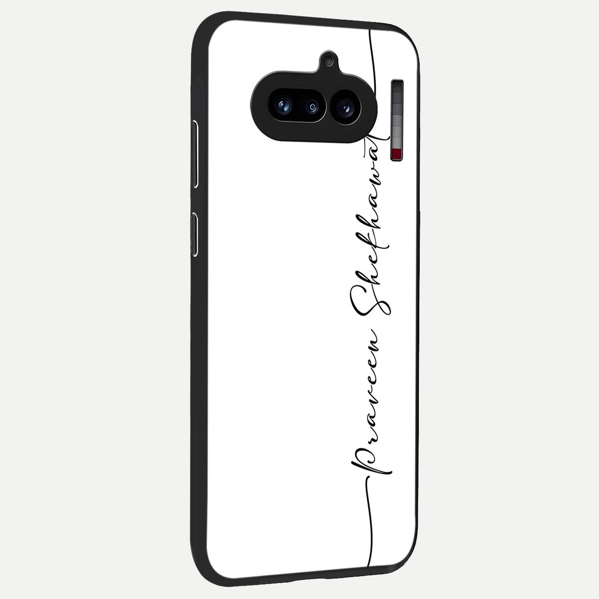  White Tune Custom Name back cover For Nothing Phone 4A slim fit personalized glass case with aesthetic design