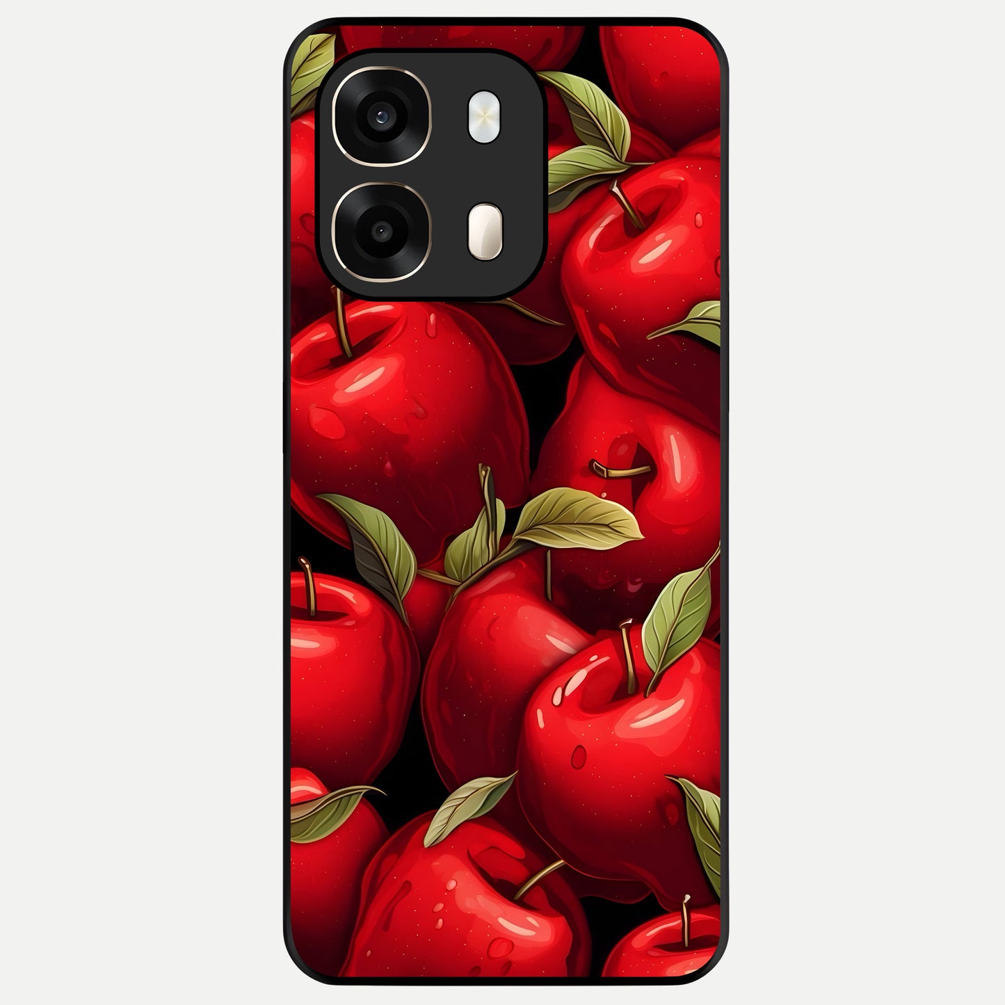  Apple Pattern Glass Case For Oppo A6  back cover – full design glossy printed glass finish