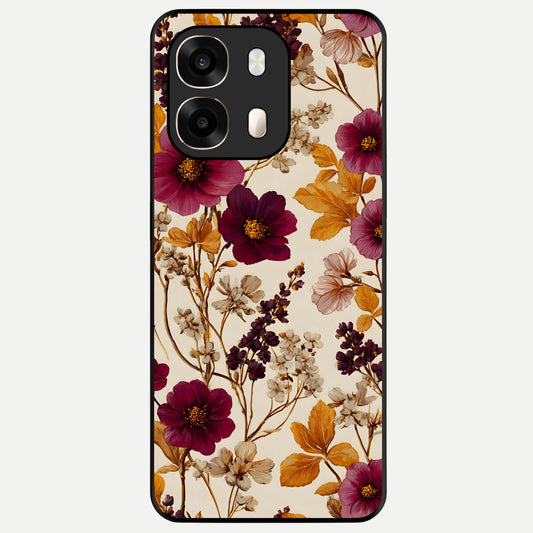  Autumn Wine Bloom Glass Case For Oppo A6  back cover – full design glossy printed glass finish