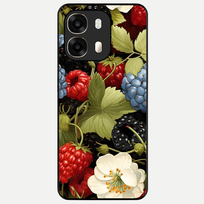  Berry Bloom Charm Glass Case For Oppo A6  back cover – full design glossy printed glass finish