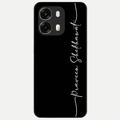  Black Tune Custom Name Glass Case For Oppo A6  back cover – full design glossy printed glass finish