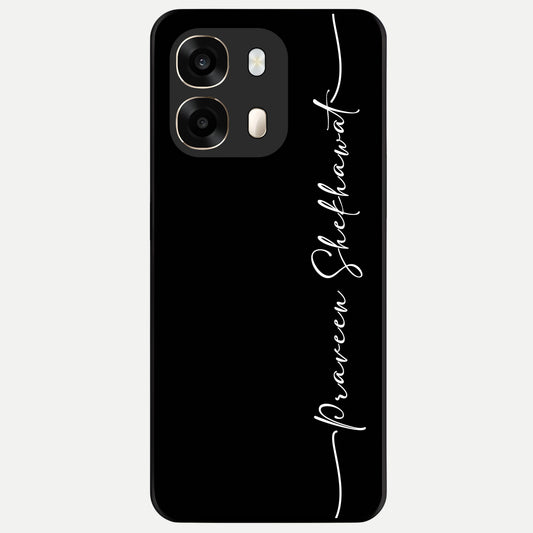  Black Tune Custom Name Glass Case For Oppo A6  back cover – full design glossy printed glass finish