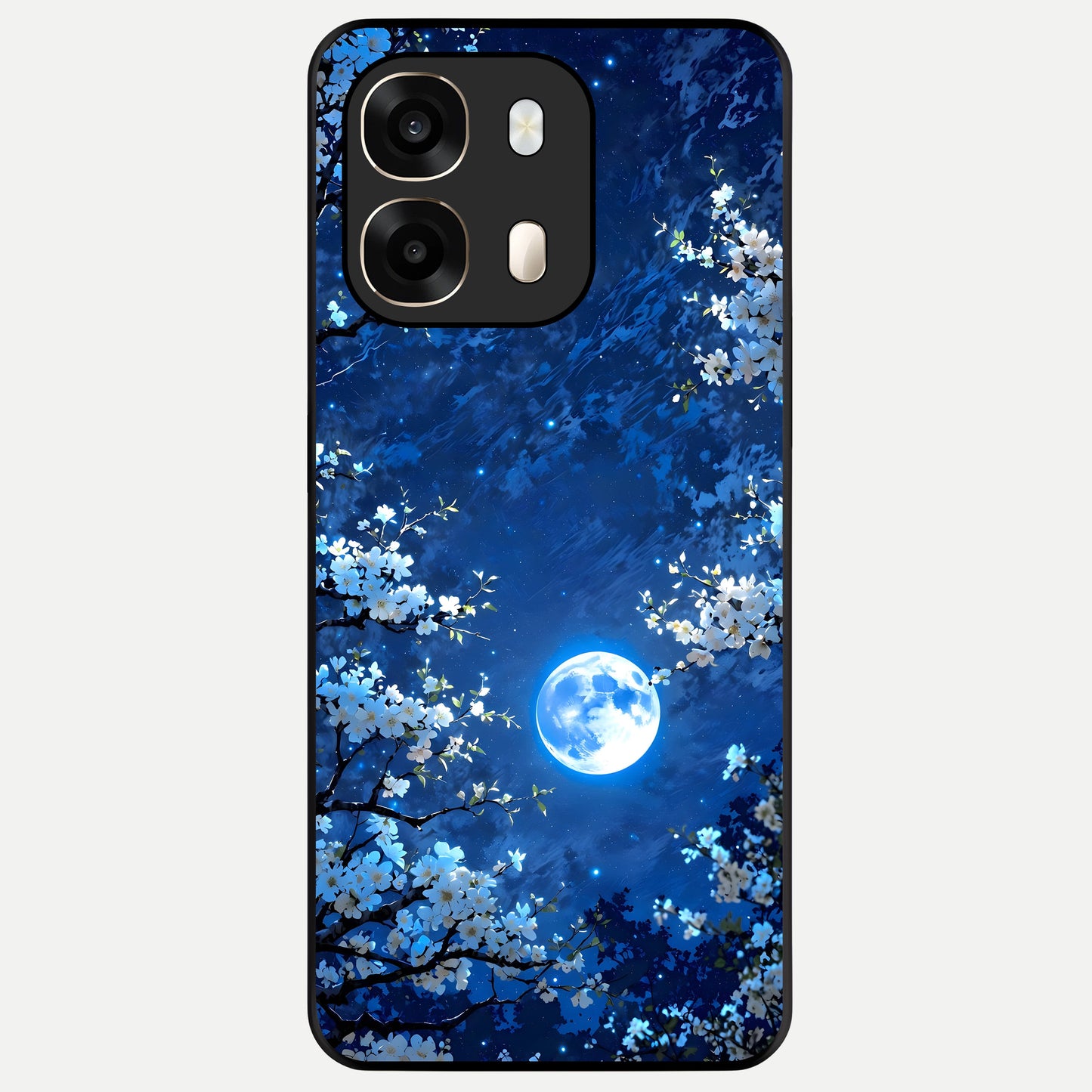  Blossom Moonlight Sky Glass Case For Oppo A6  back cover – full design glossy printed glass finish