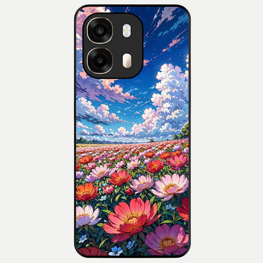  Blossom Sky Field Glass Case For Oppo A6  back cover – full design glossy printed glass finish