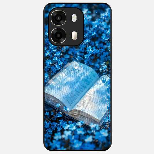  Blue Bloom Tales Glass Case For Oppo A6  back cover – full design glossy printed glass finish