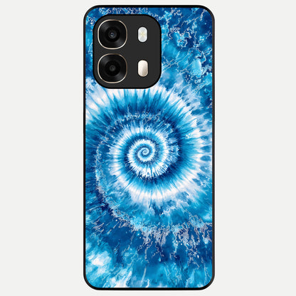  Blue Galaxy Wave Glass Case For Oppo A6  back cover – full design glossy printed glass finish