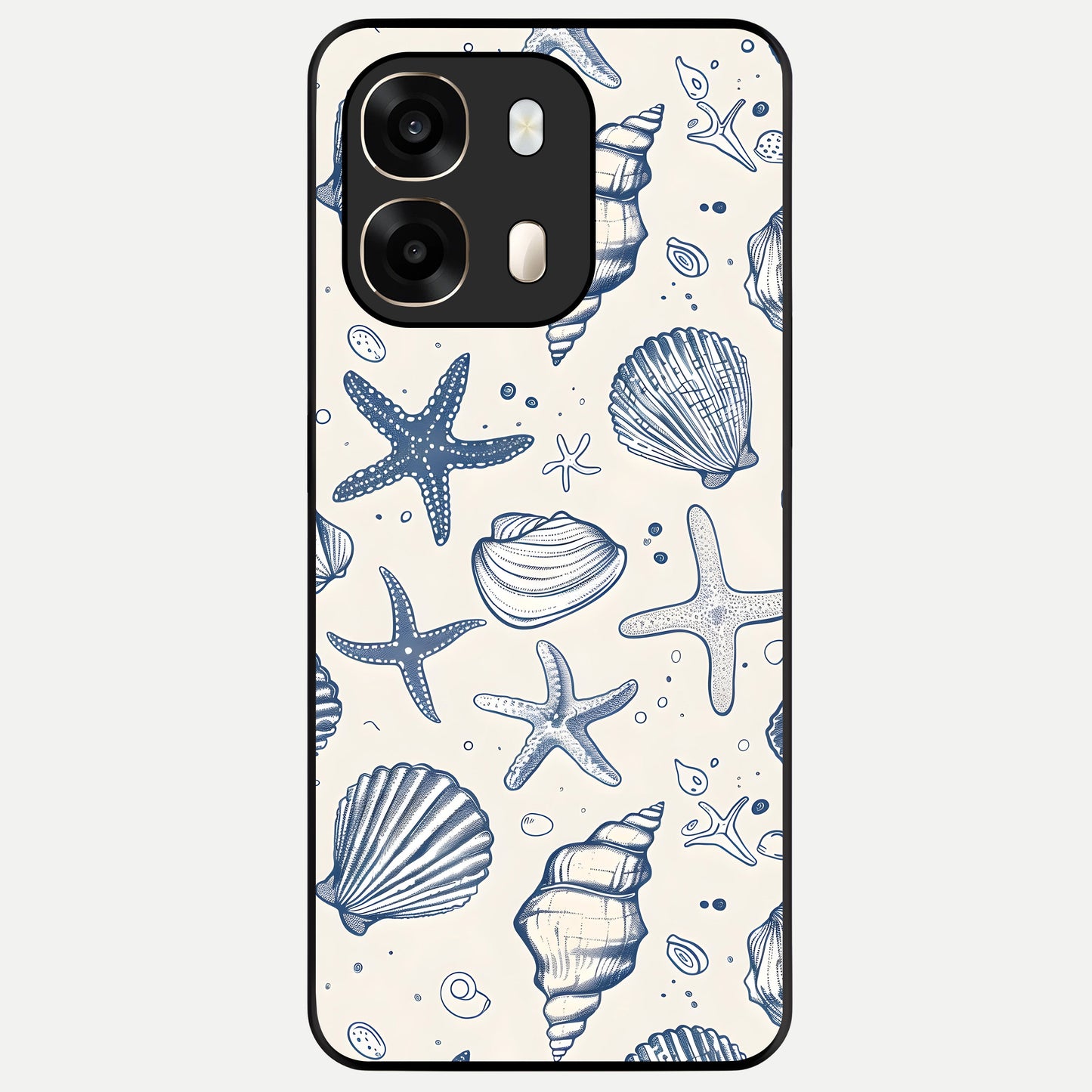  Blue Ocean Outline Glass Case For Oppo A6  back cover – full design glossy printed glass finish