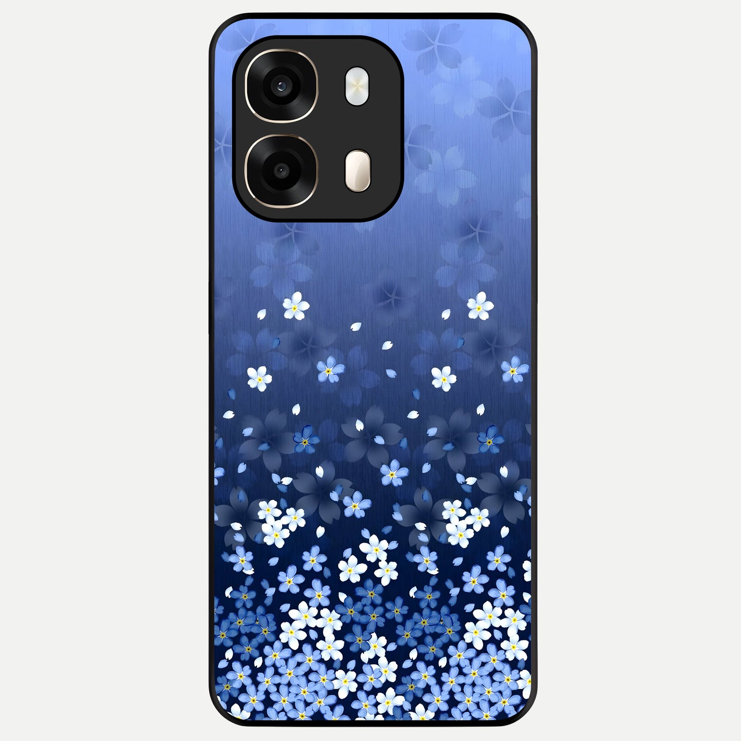  Blue Starry Glass Case For Oppo A6  back cover – full design glossy printed glass finish