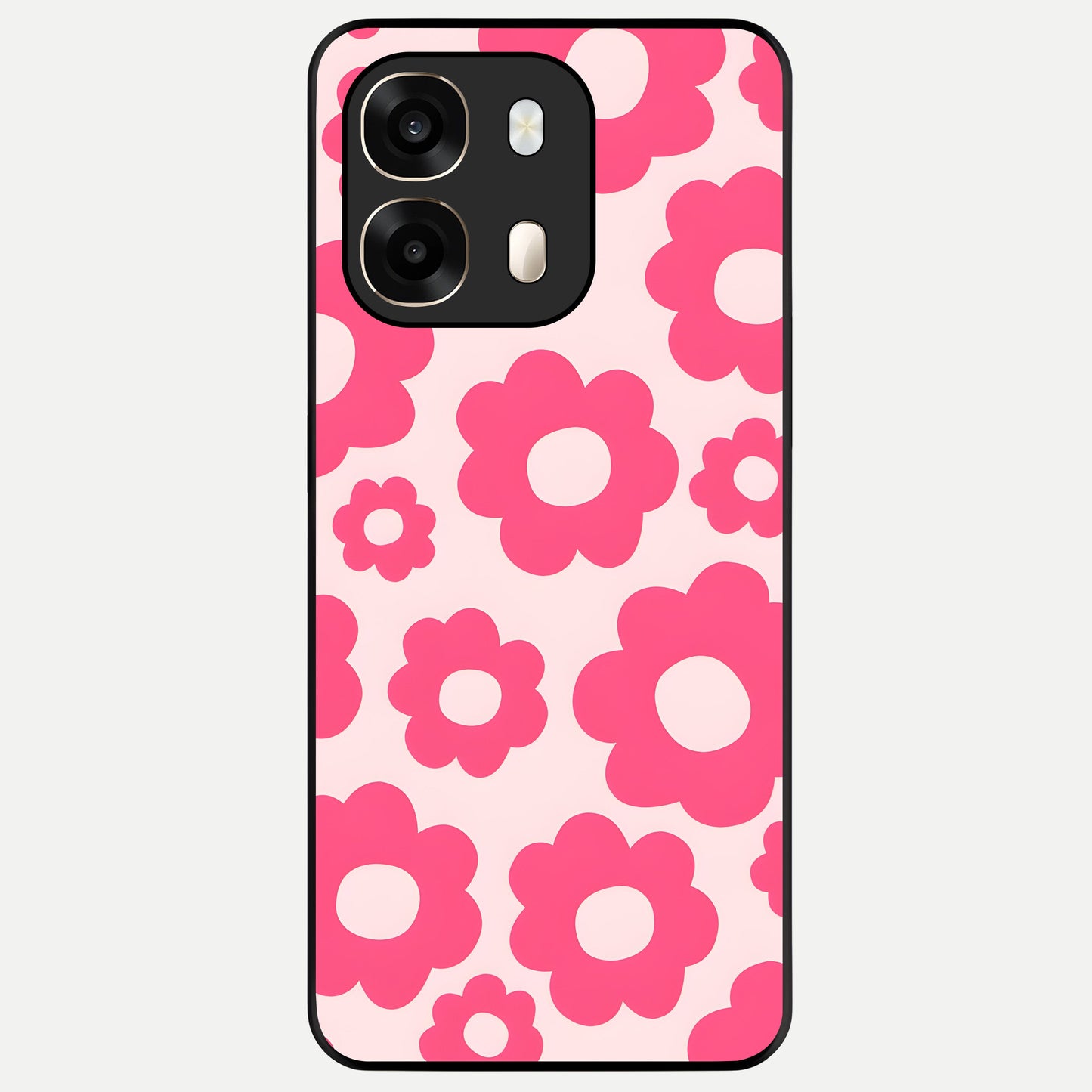  Blush Flower Pop Glass Case For Oppo A6  back cover – full design glossy printed glass finish