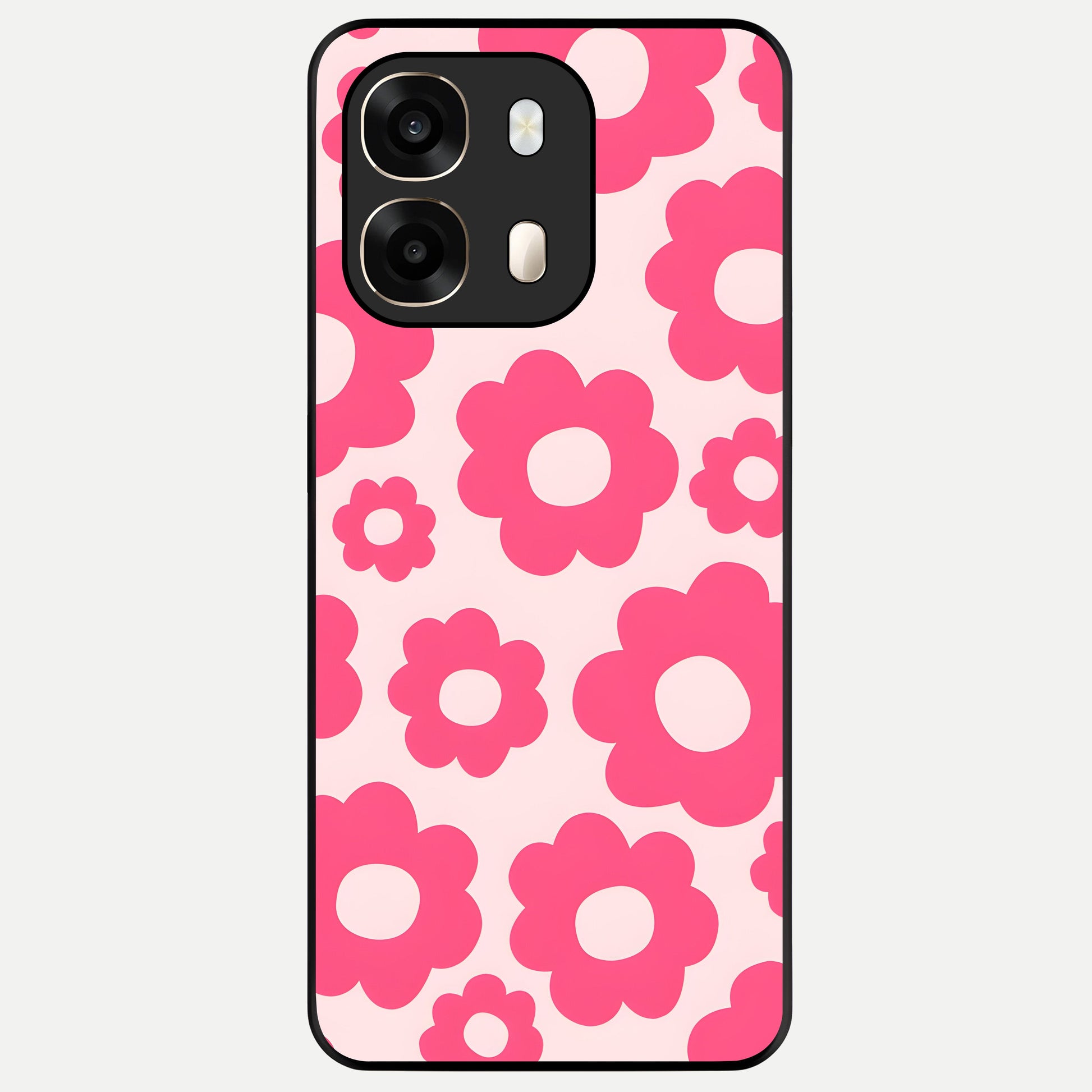  Blush Flower Pop Glass Case For Oppo A6  back cover – full design glossy printed glass finish