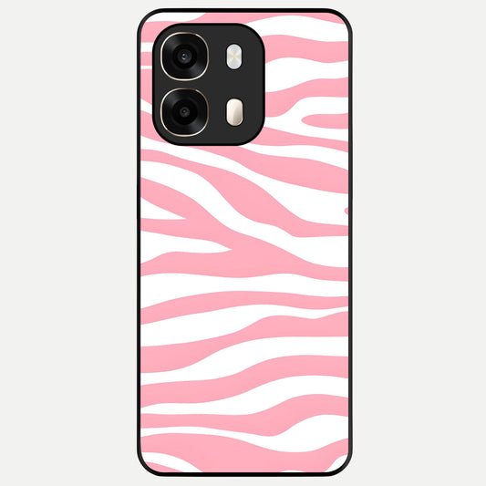  Blush Zebra Flow Glass Case For Oppo A6  back cover – full design glossy printed glass finish