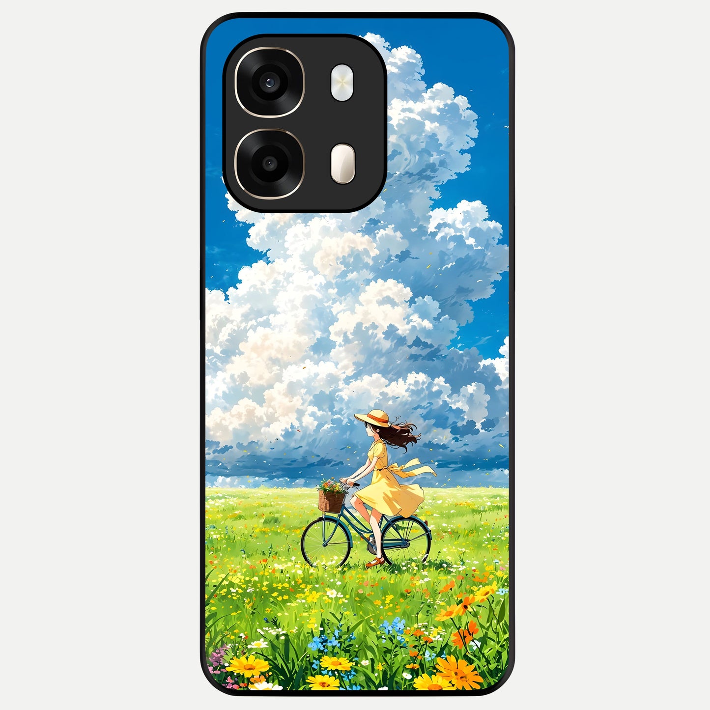  Breezy Meadow Ride Glass Case For Oppo A6  back cover – full design glossy printed glass finish