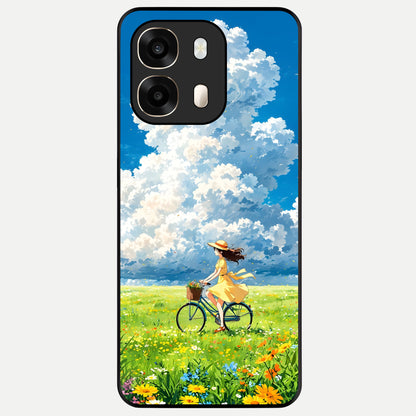  Breezy Meadow Ride Glass Case For Oppo A6  back cover – full design glossy printed glass finish