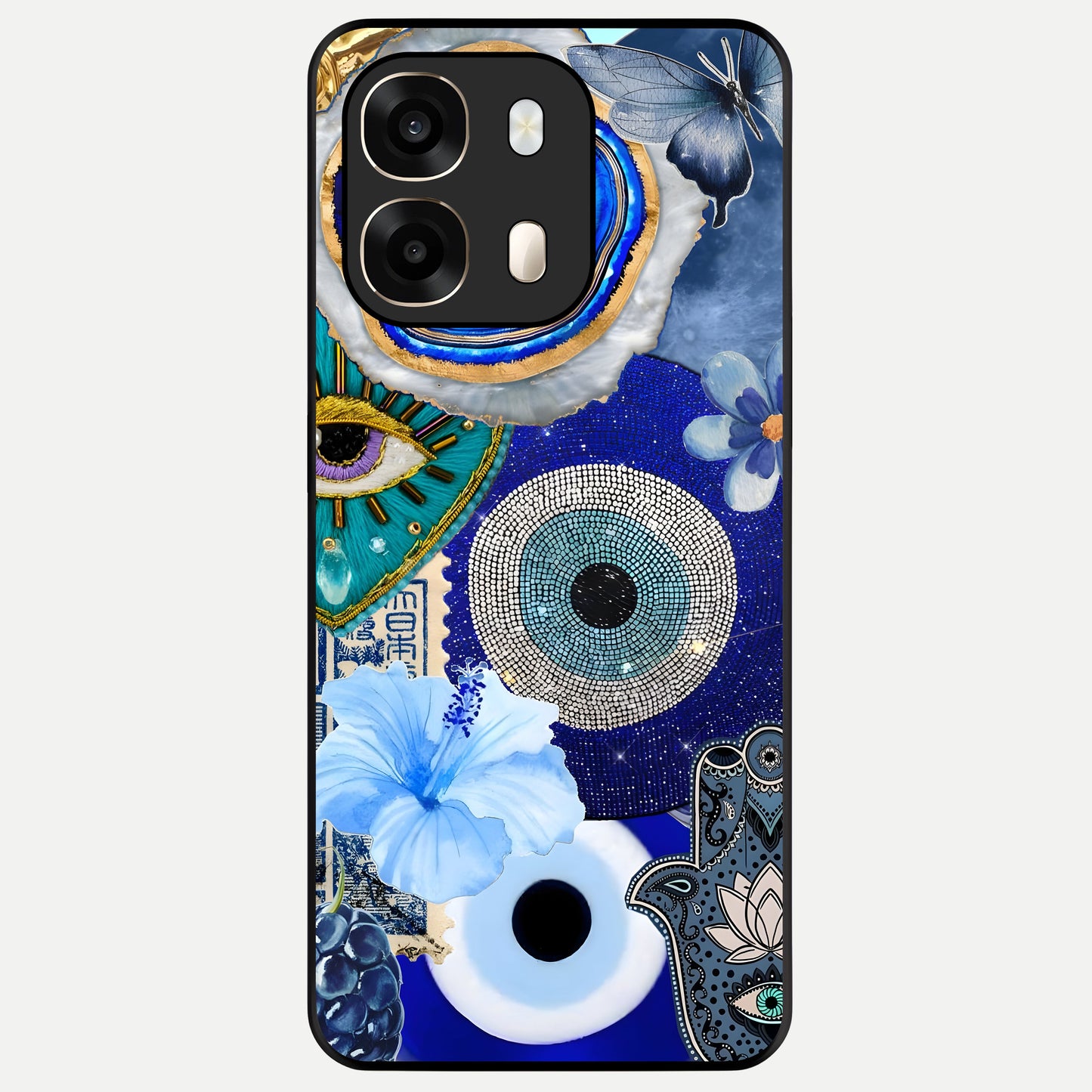  Celestial Blue Vision Glass Case For Oppo A6  back cover – full design glossy printed glass finish