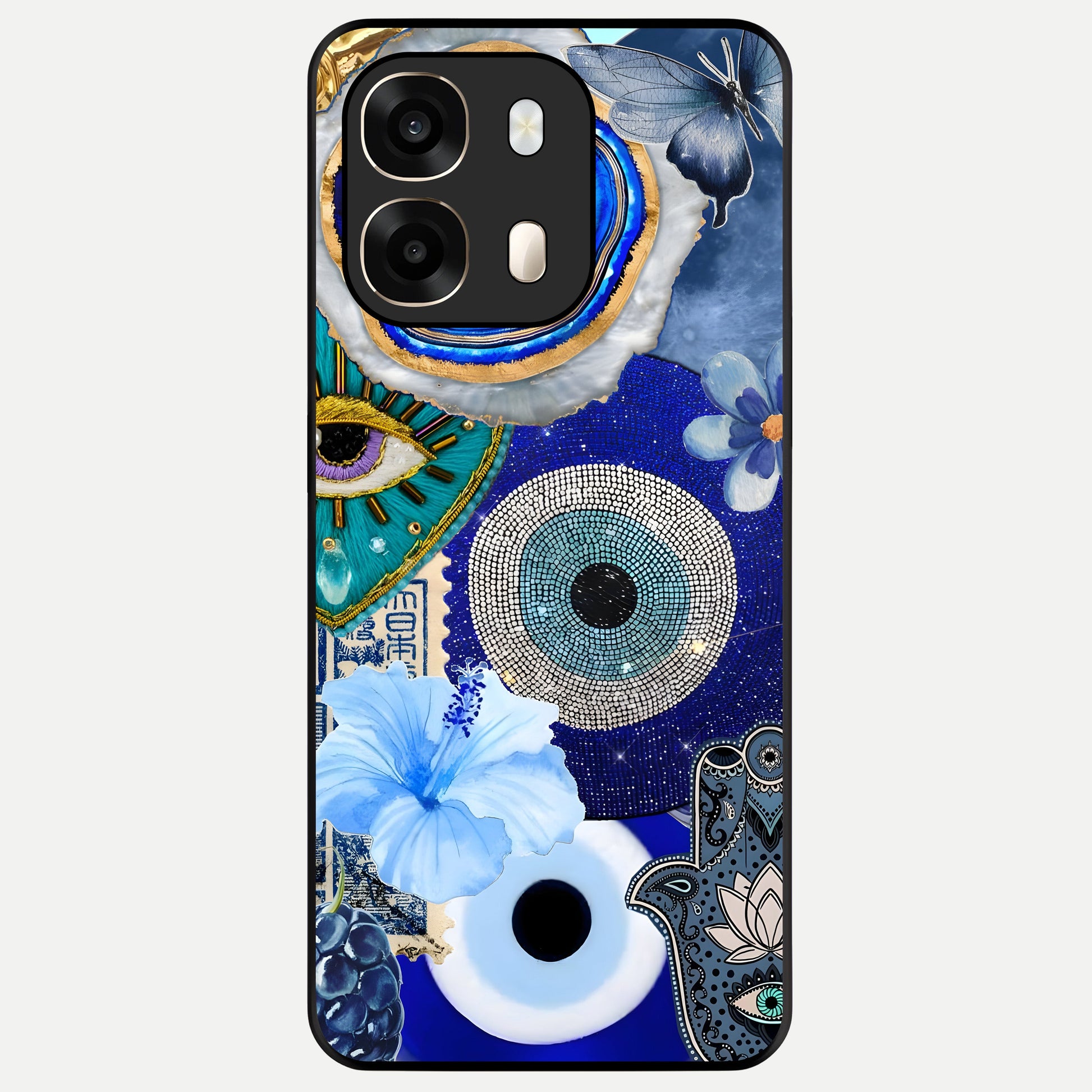  Celestial Blue Vision Glass Case For Oppo A6  back cover – full design glossy printed glass finish