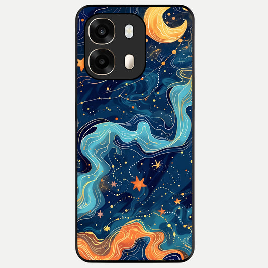  Celestial Dream Flow Glass Case For Oppo A6  back cover – full design glossy printed glass finish