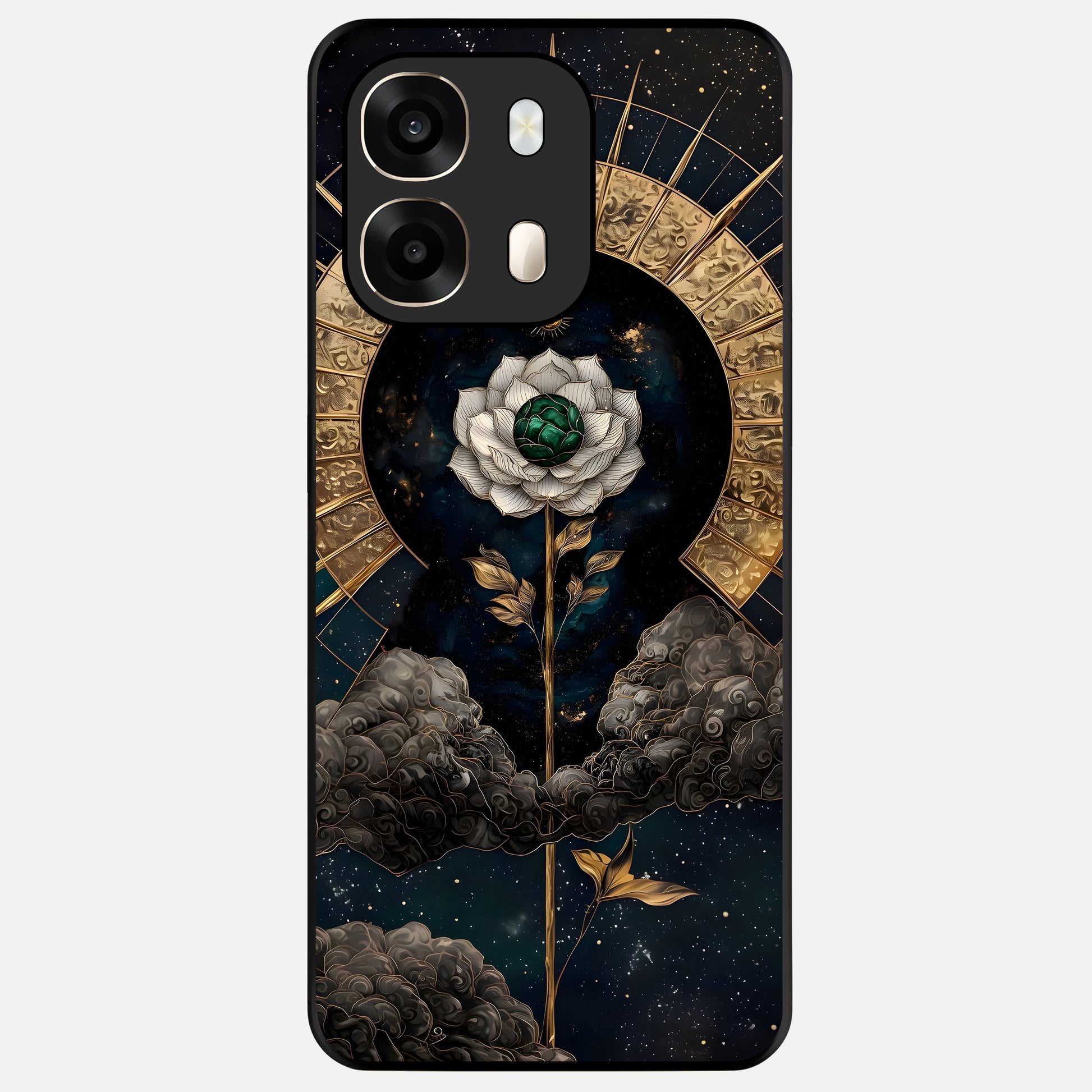 Celestial Lotus Morang Glass Case For Oppo A6  back cover – full design glossy printed glass finish