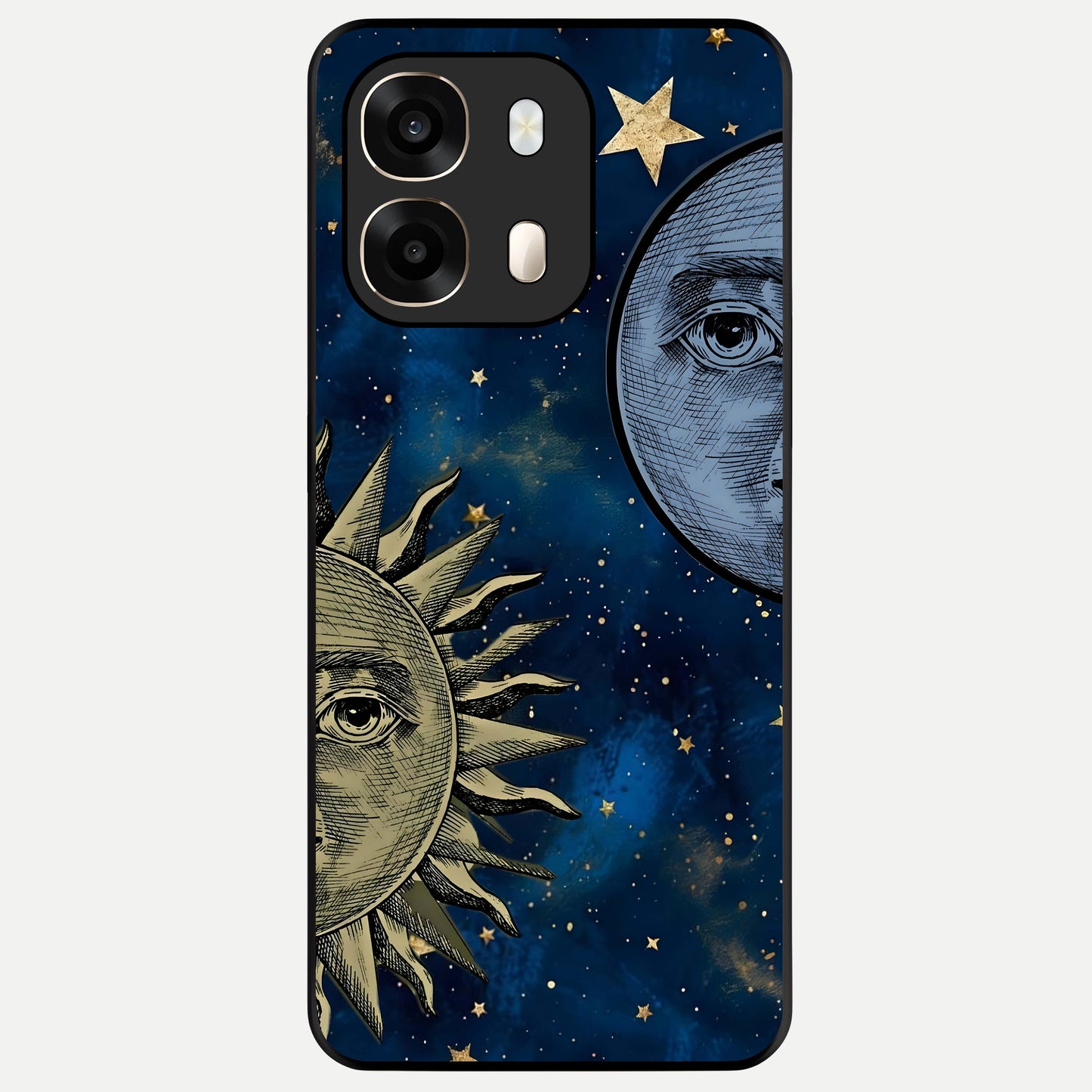  Celestial Moon With Sun Glass Case For Oppo A6  back cover – full design glossy printed glass finish