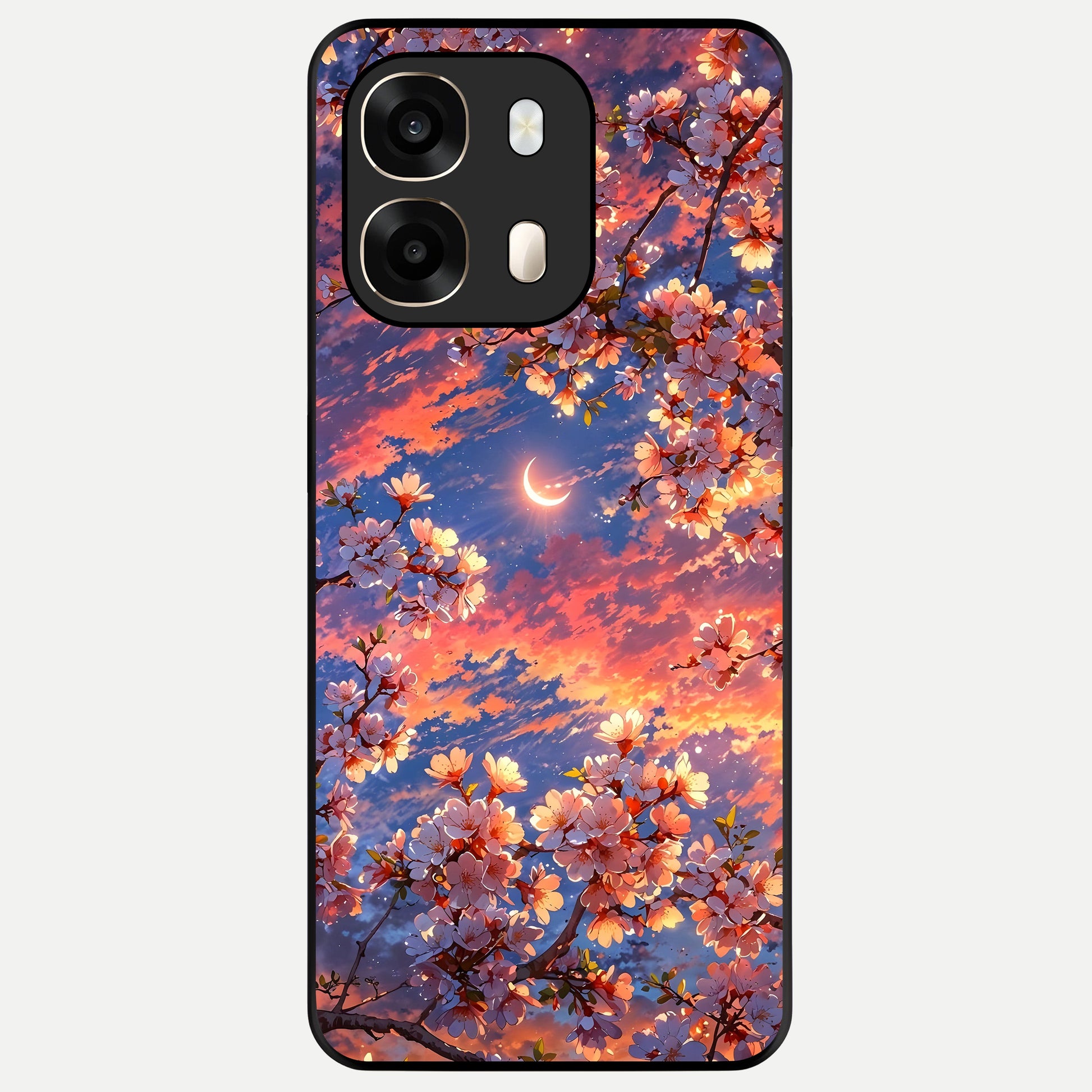  Celestial Sakura Sunset Glass Case For Oppo A6  back cover – full design glossy printed glass finish