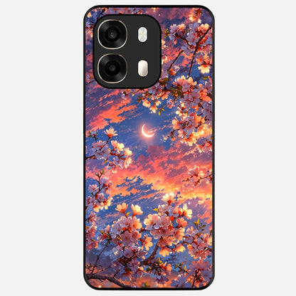  Celestial Sakura Sunset Glass Case For Oppo A6  back cover – full design glossy printed glass finish