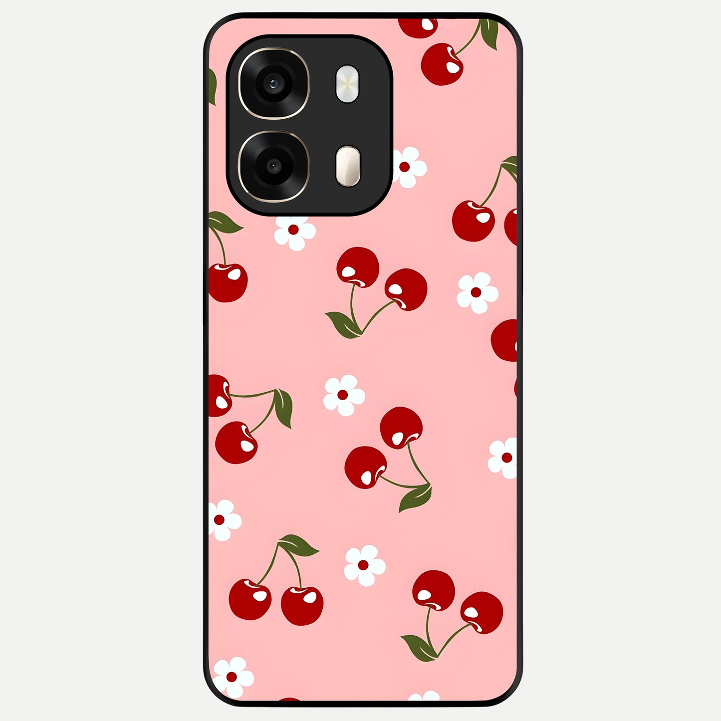  Cherry Love Mood Glass Case For Oppo A6  back cover – full design glossy printed glass finish