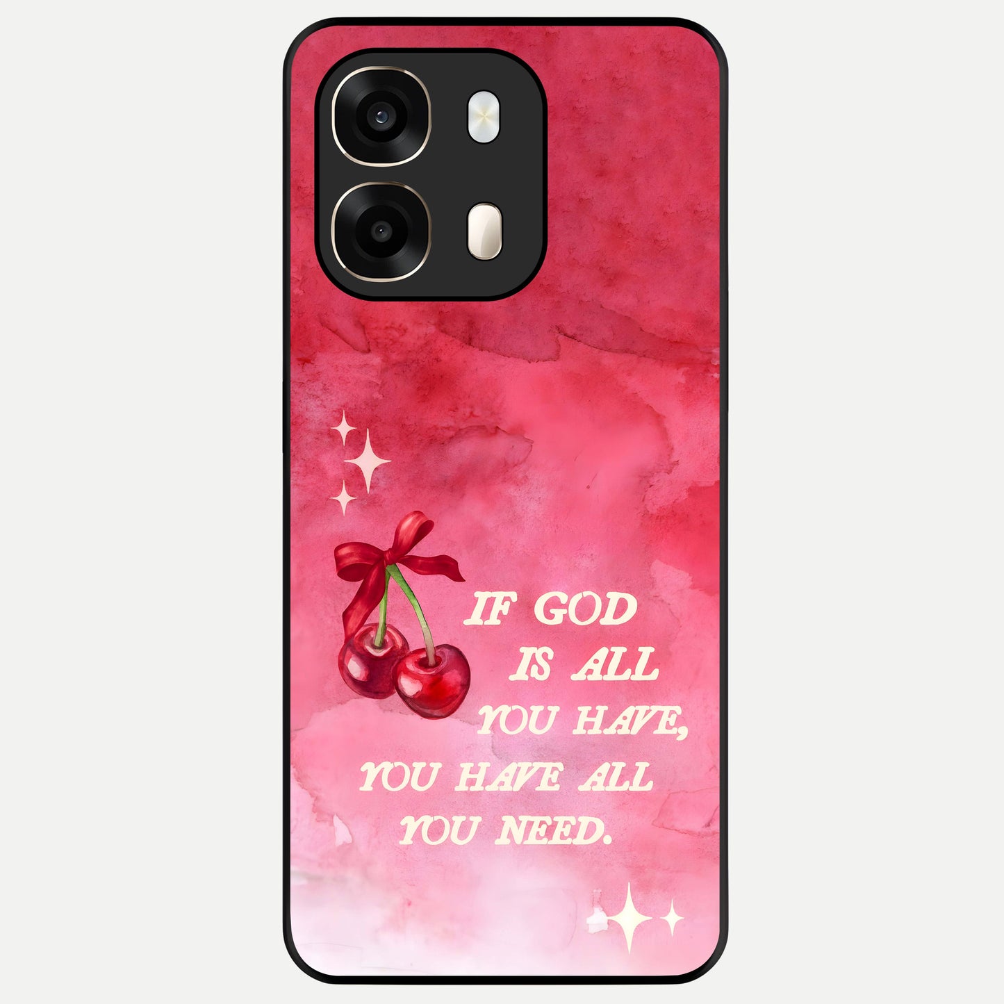  Cherry Quote Glass Case For Oppo A6  back cover – full design glossy printed glass finish