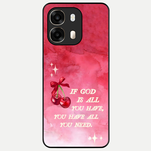  Cherry Quote Glass Case For Oppo A6  back cover – full design glossy printed glass finish