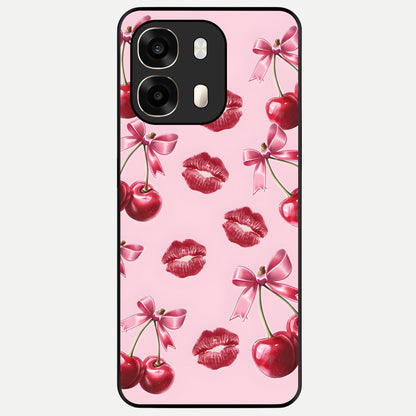  Cherry With Lips Glass Case For Oppo A6  back cover – full design glossy printed glass finish